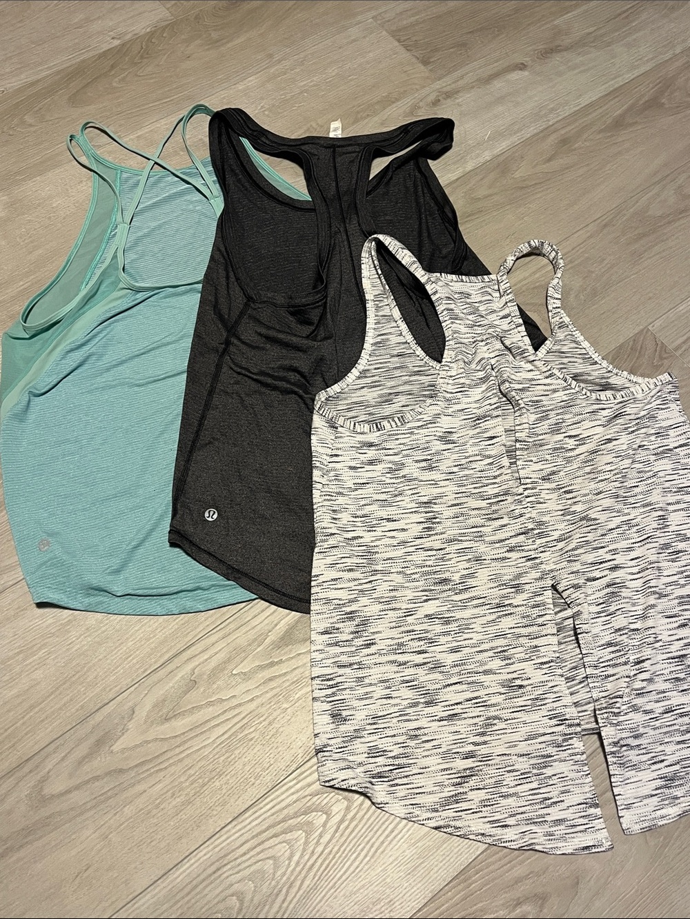lululemon athletica Racerback Tank Tops - Black, Light Blue, Space Dye